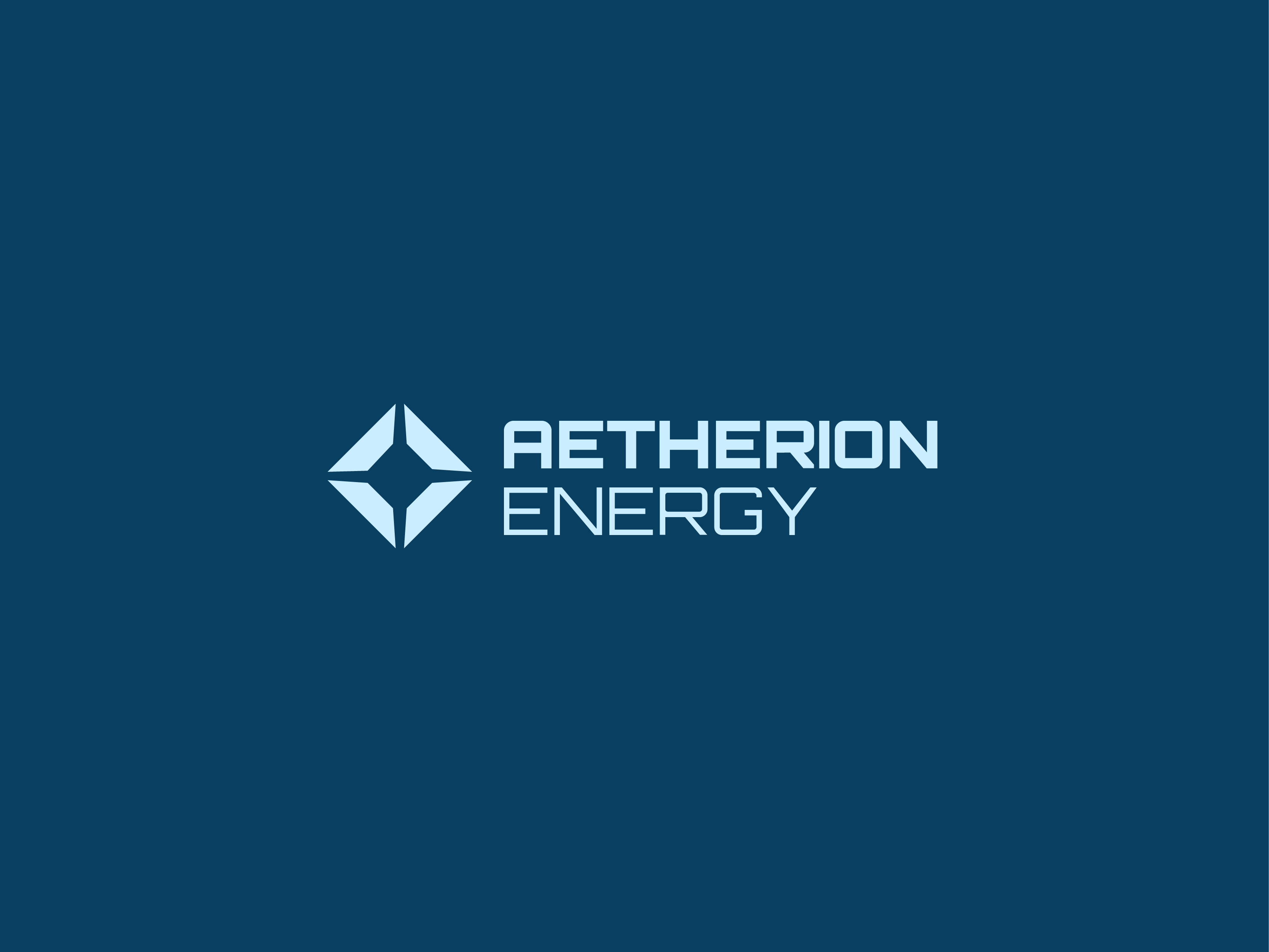 Aetherion Energy logo displayed on stationery and business collateral