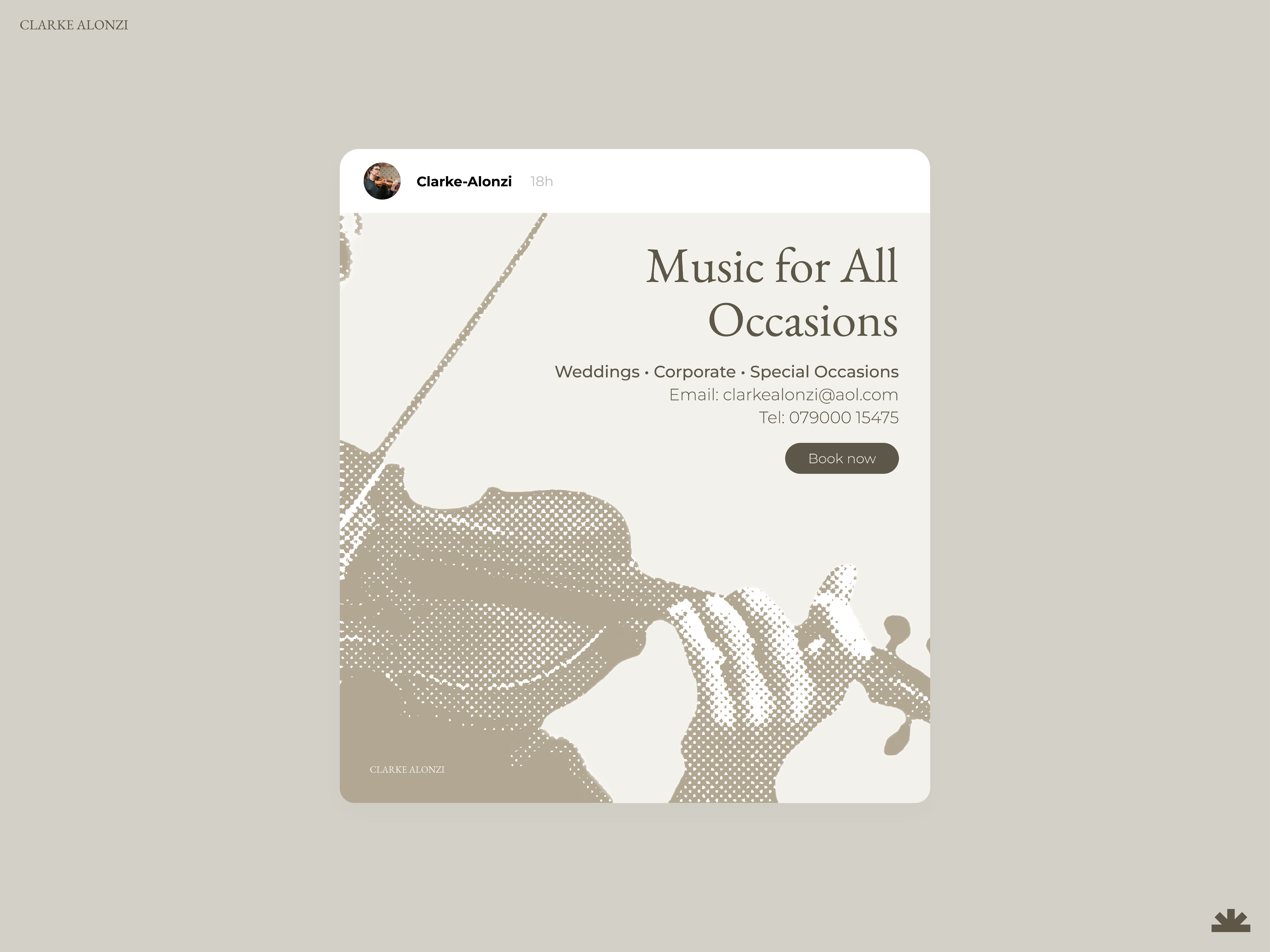 Clarke Alonzi Instagram advert design