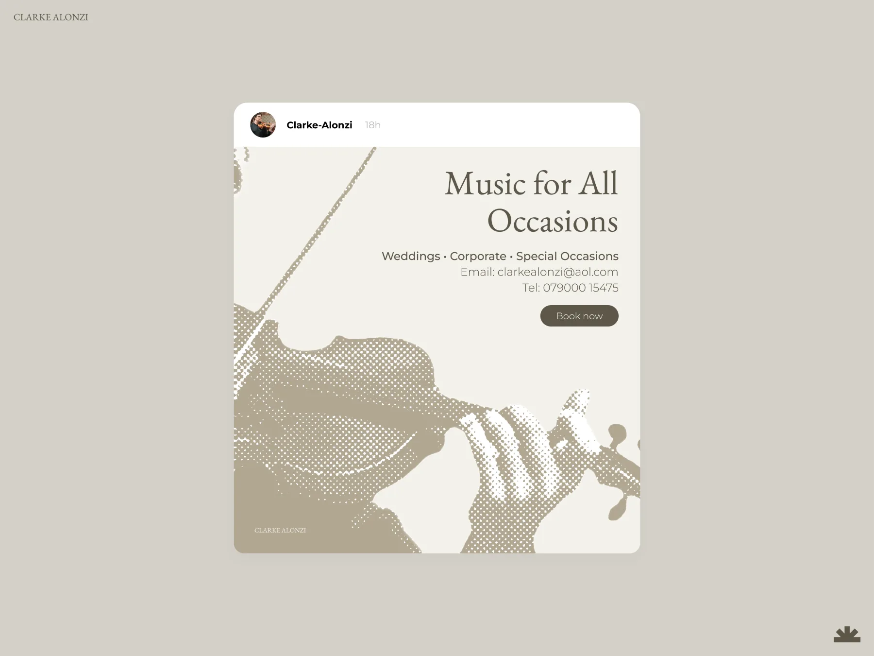 Clarke Alonzi Instagram advert design