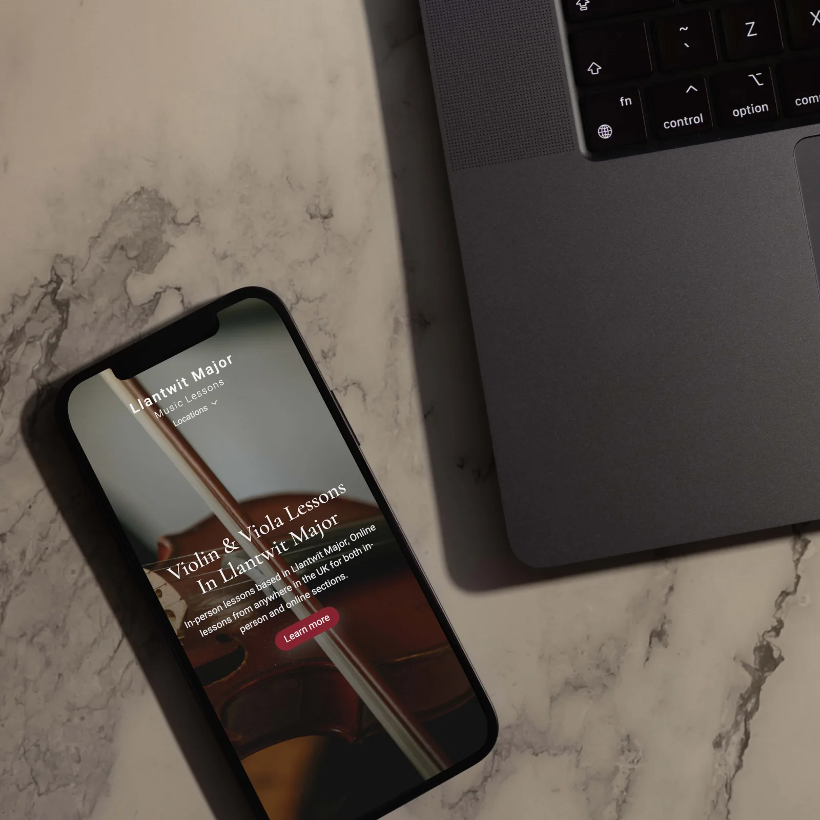 Llantwit Major Music Lessons brand mockup by Horizon Creative Studio