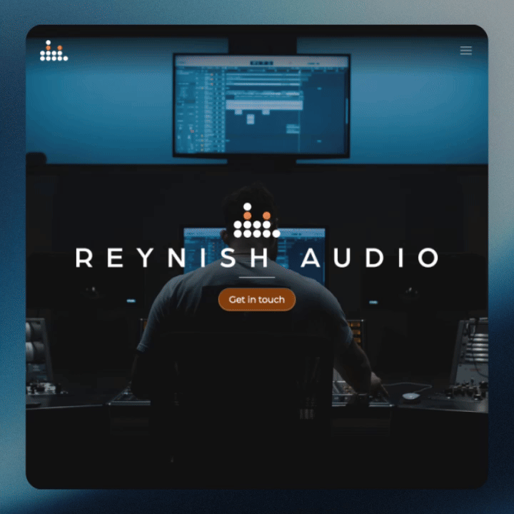 Reynish Audio desktop website design by Horizon Creative Studio