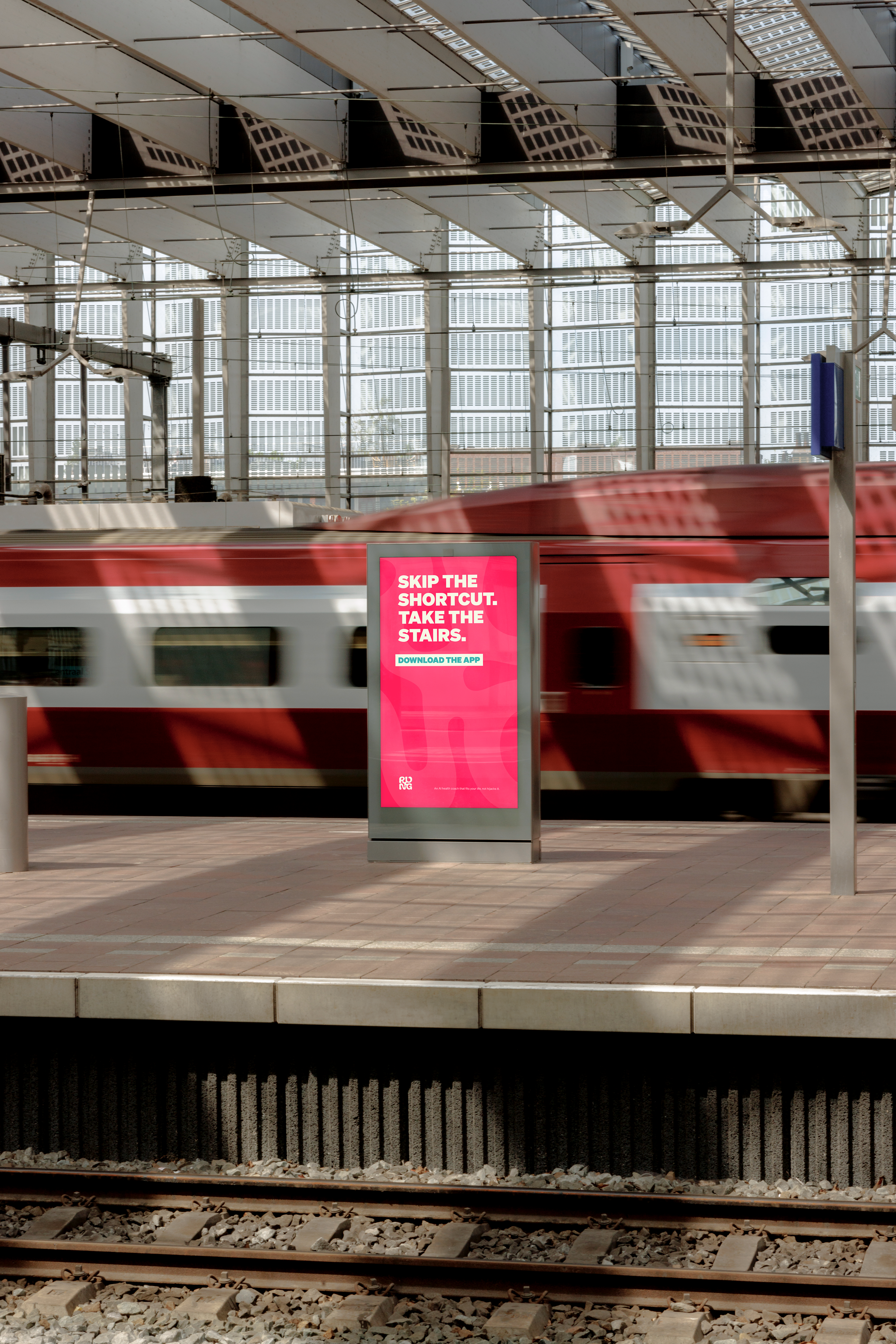 Rung fitness app branding shown on a billboard mockup