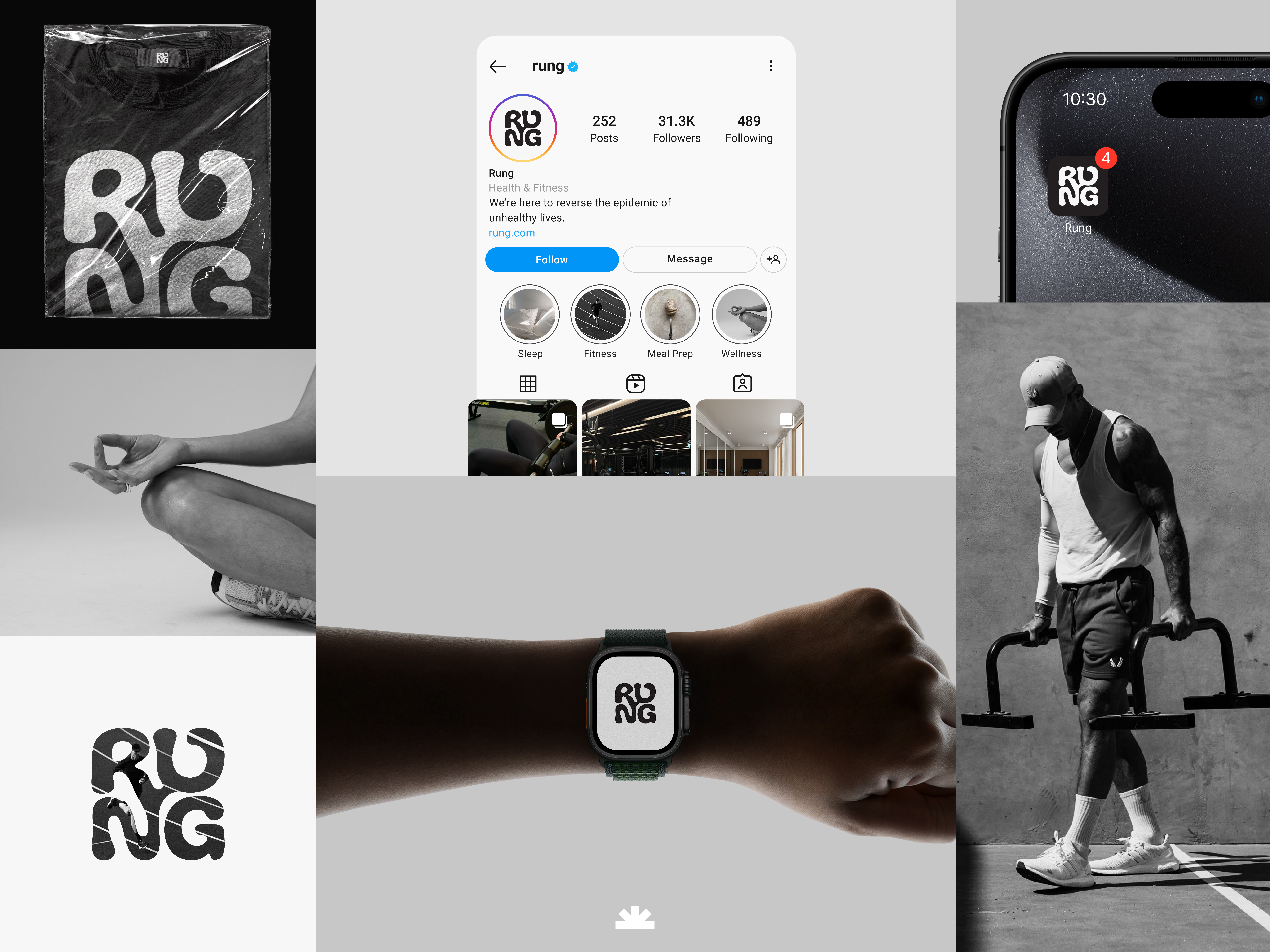 Rung brand identity mockup