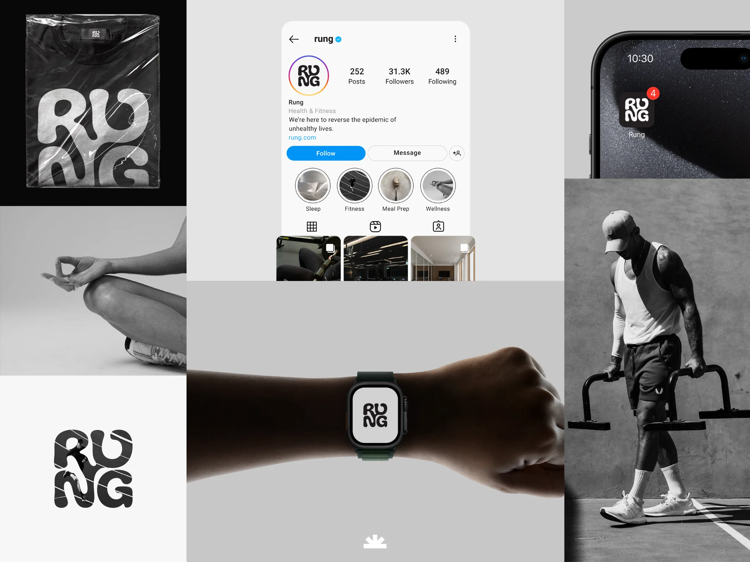 Rung brand identity mockup