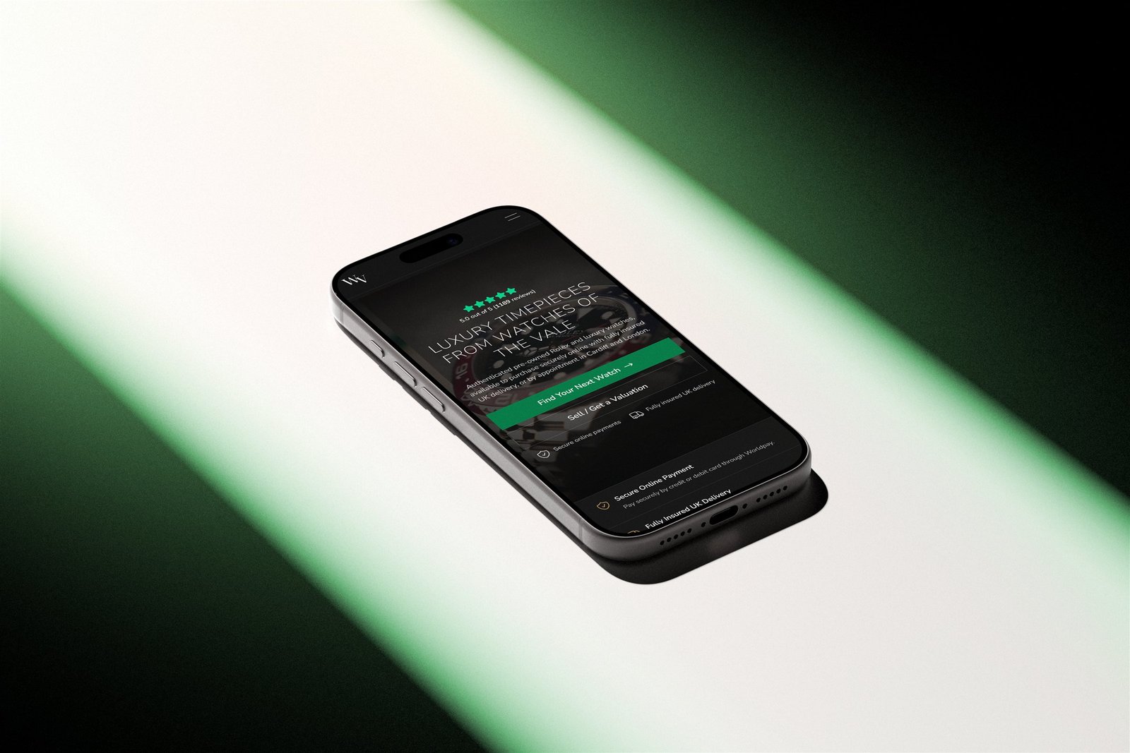 Watches of the Vale website displayed on a phone